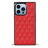 iPhone 13 Pro Skal Square med Strap Röd