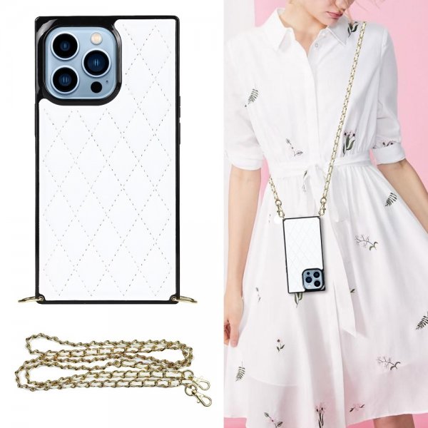 iPhone 13 Pro Skal Square med Strap Vit