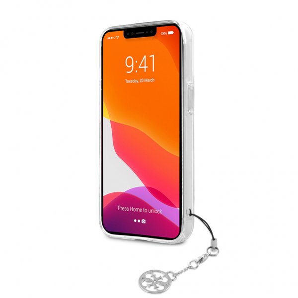 Guess iPhone 13 Pro Skal Stripe Charm Grå