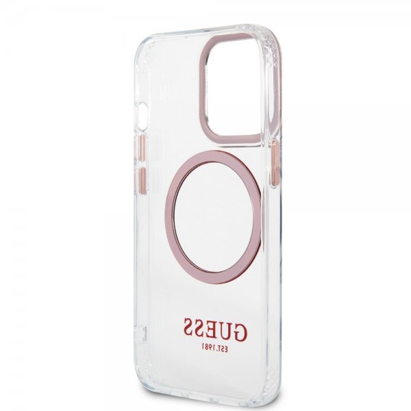 Guess iPhone 13 Pro Skal Transparent MagSafe Rosa Transparent