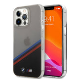 BMW iPhone 13 Pro Skal Tricolor Stripe Transparent Svart