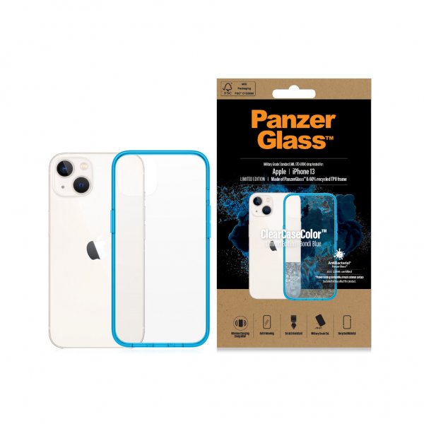 PanzerGlass iPhone 13 Skal ClearCase Color Bondi Blue