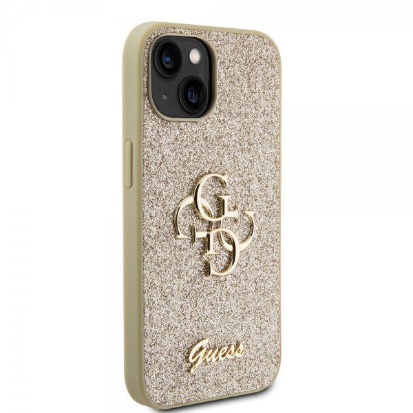 Guess iPhone 13 Skal Fixed Glitter Guld