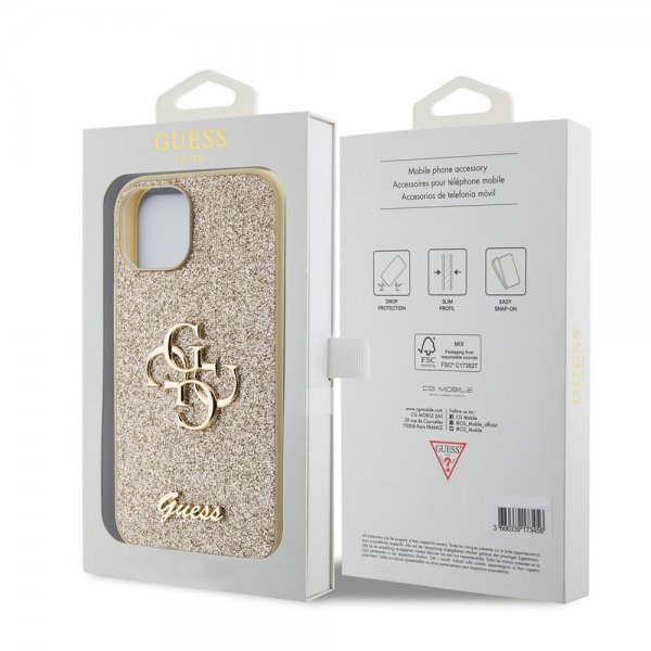 Guess iPhone 13 Skal Fixed Glitter Guld