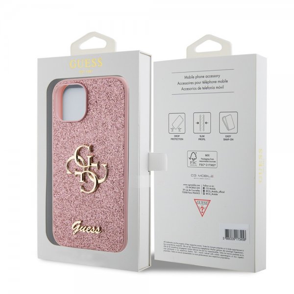 Guess iPhone 13 Skal Fixed Glitter Rosa