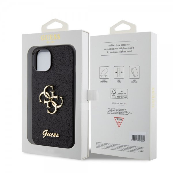 Guess iPhone 13 Skal Fixed Glitter Svart