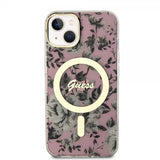 Guess iPhone 13 Skal Flower MagSafe Rosa