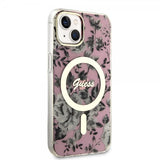 Guess iPhone 13 Skal Flower MagSafe Rosa