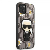 Karl Lagerfeld iPhone 13 Skal Flower Monogram Iconic Patch Grå