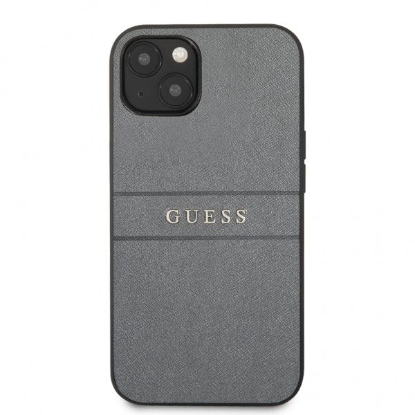 Guess iPhone 13 Skal Hot Stamp Metal Logo Grå