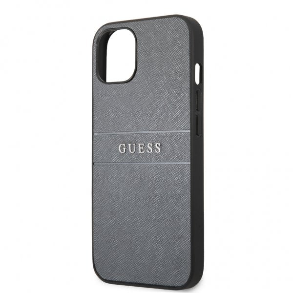 Guess iPhone 13 Skal Hot Stamp Metal Logo Grå