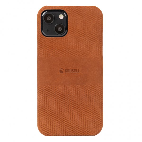 Krusell iPhone 13 Skal Leather Cover Cognac