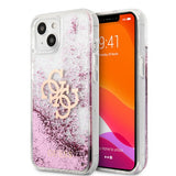 Guess iPhone 13 Skal Liquid Glitter Rosa