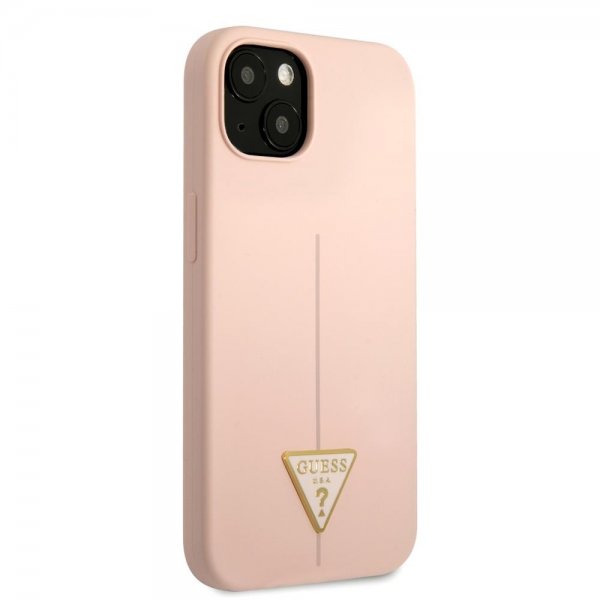 Guess iPhone 13 Skal Metal Triangle Rosa