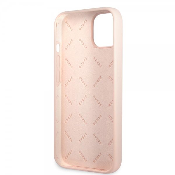 Guess iPhone 13 Skal Metal Triangle Rosa