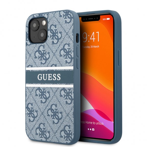 Guess iPhone 13 Skal Printed Stripe Blå
