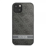 Guess iPhone 13 Skal Printed Stripe Bottom Grå