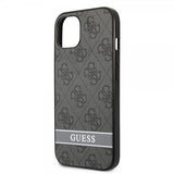 Guess iPhone 13 Skal Printed Stripe Bottom Grå