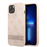 Guess iPhone 13 Skal Printed Stripe Bottom Rosa