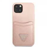 Guess iPhone 13 Skal Saffiano Double Cardslot Rosa