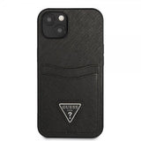 Guess iPhone 13 Skal Saffiano Double Cardslot Svart