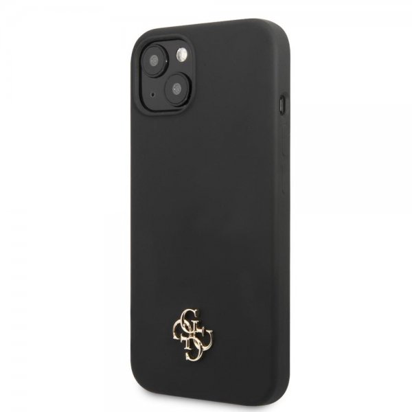 Guess iPhone 13 Skal Silicone Metal Logo 4G Svart
