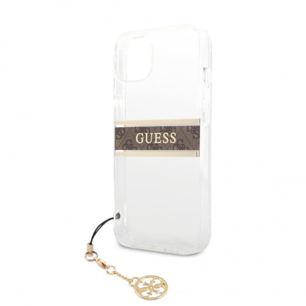 Guess iPhone 13 Skal Stripe Charm Brun