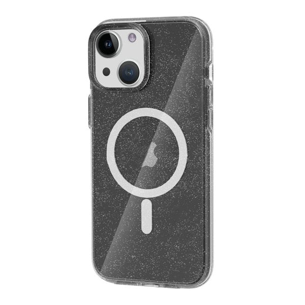 iPhone 13/iPhone 14 Skal Glitter MagSafe Svart