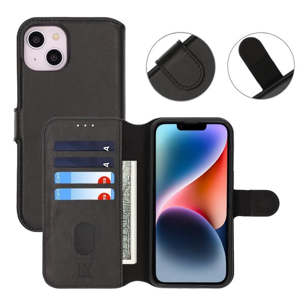 Rvelon iPhone 13/iPhone 14 Fodral Magnetiskt Avtagbart Skal Svart