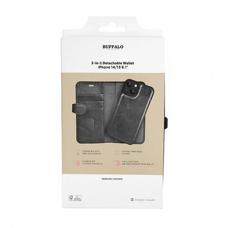 Buffalo iPhone 13/14/15 Fodral 2-in-1 Detachable Wallet Svart