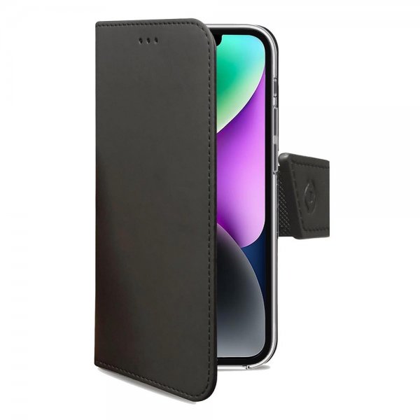 Celly iPhone 14 Fodral Wally Wallet Case Svart