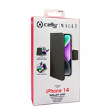 Celly iPhone 14 Fodral Wally Wallet Case Svart
