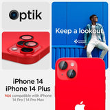 Spigen iPhone 14/iPhone 14 Plus Kameraskydd GLAS.tR EZ Fit Optik Pro Röd 2-pack