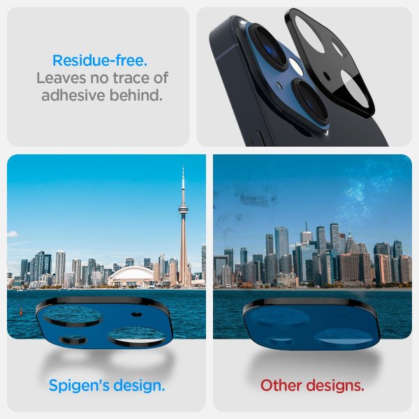 Spigen iPhone 14/iPhone 14 Plus Kameraskydd Glas.tR Optik 2-pack Svart