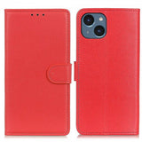 iPhone 14 Plus Fodral Litchi Röd