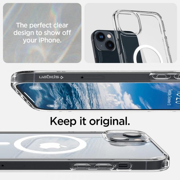 Spigen iPhone 14 Plus Skal Crystal Hybrid MagFit Vit
