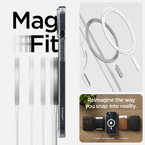 Spigen iPhone 14 Plus Skal Crystal Hybrid MagFit Vit