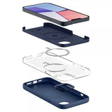Spigen iPhone 14 Plus Skal Silicone Fit MagFit Navy Blue
