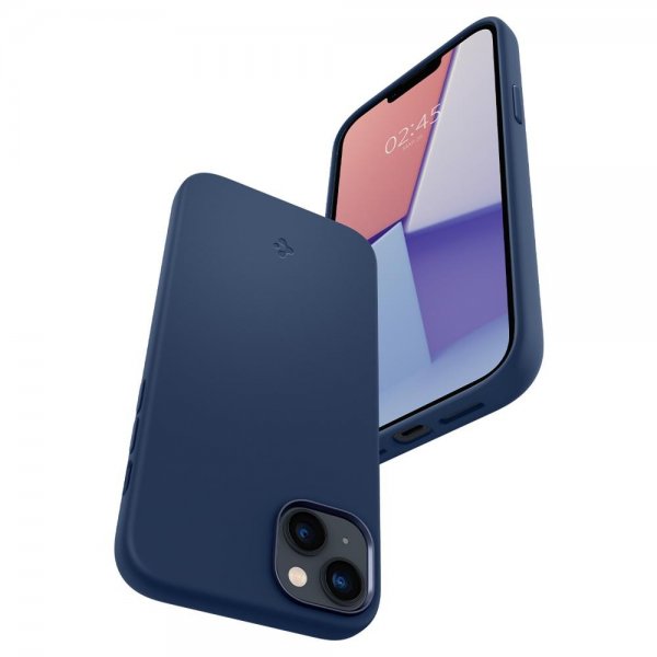 Spigen iPhone 14 Plus Skal Silicone Fit MagFit Navy Blue
