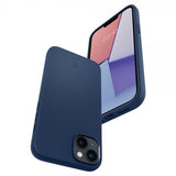 Spigen iPhone 14 Plus Skal Silicone Fit MagFit Navy Blue