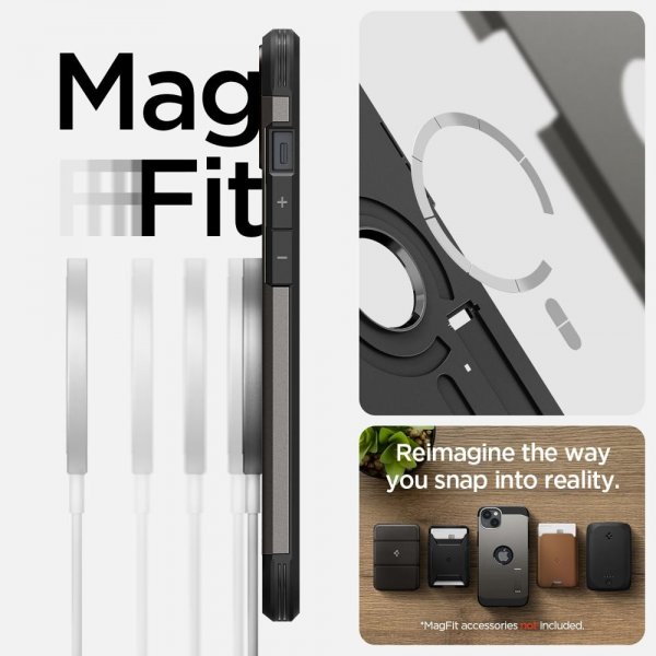 Spigen iPhone 14 Plus Skal Tough Armor MagFit Gunmetal