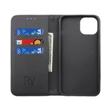 Rvelon iPhone 14 Fodral Utfällbart Kortfack Svart