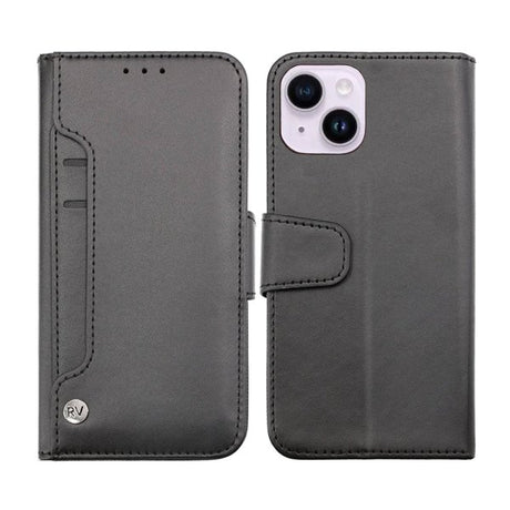 Rvelon iPhone 14 Fodral Utfällbart Kortfack Svart