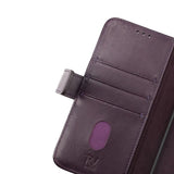 Rvelon iPhone 14 Fodral Äkta läder Kortfack Lila