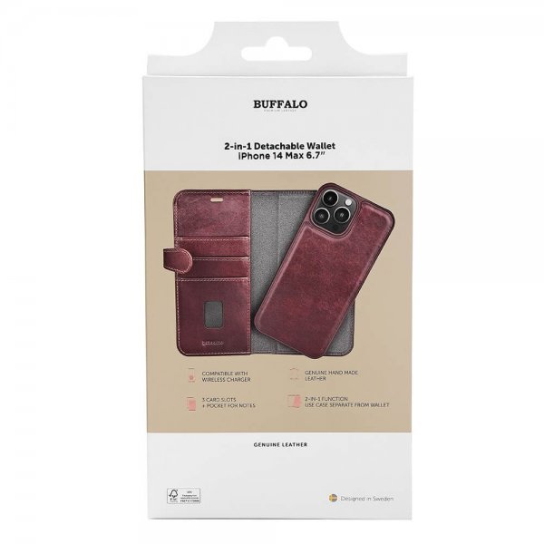 Buffalo iPhone 14 Plus Fodral 2-in-1 Detachable Wallet Brun