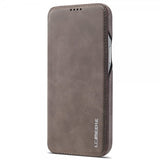 Lc.Imeeke iPhone 14 Plus Fodral Flip Mörkbrun
