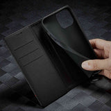 Lc.Imeeke iPhone 14 Plus Fodral Kolfibertextur Röd Stripe Horizontal