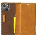 Lc.Imeeke iPhone 14 Plus Fodral Kortfack Utsida Brun