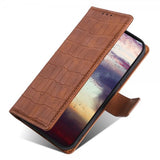 iPhone 14 Plus Fodral Krokodilmönster Brun