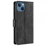 iPhone 14 Plus Fodral Krokodilmönster Svart